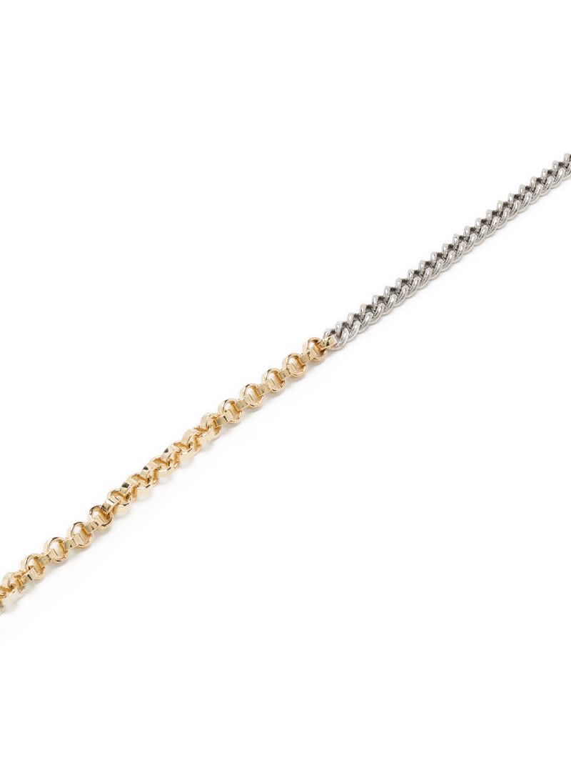 14k Yellow Gold Mixed Up Half & Half Necklace