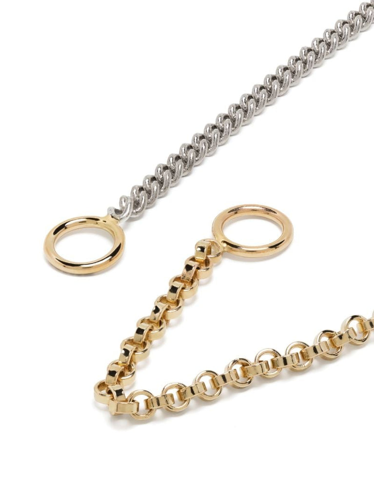 14k Yellow Gold Mixed Up Half & Half Necklace