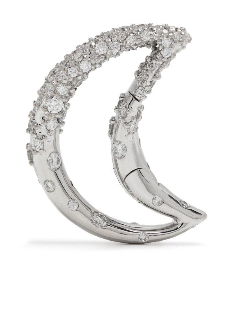 18k White Gold Diamond Dipped Moonlock Pendant