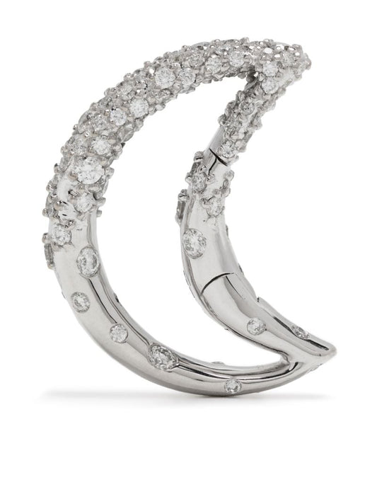18k White Gold Diamond Dipped Moonlock Pendant