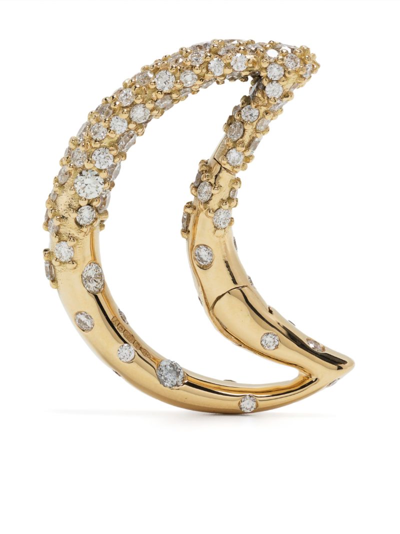 18k Yellow Gold Diamond Moonlock Pendant