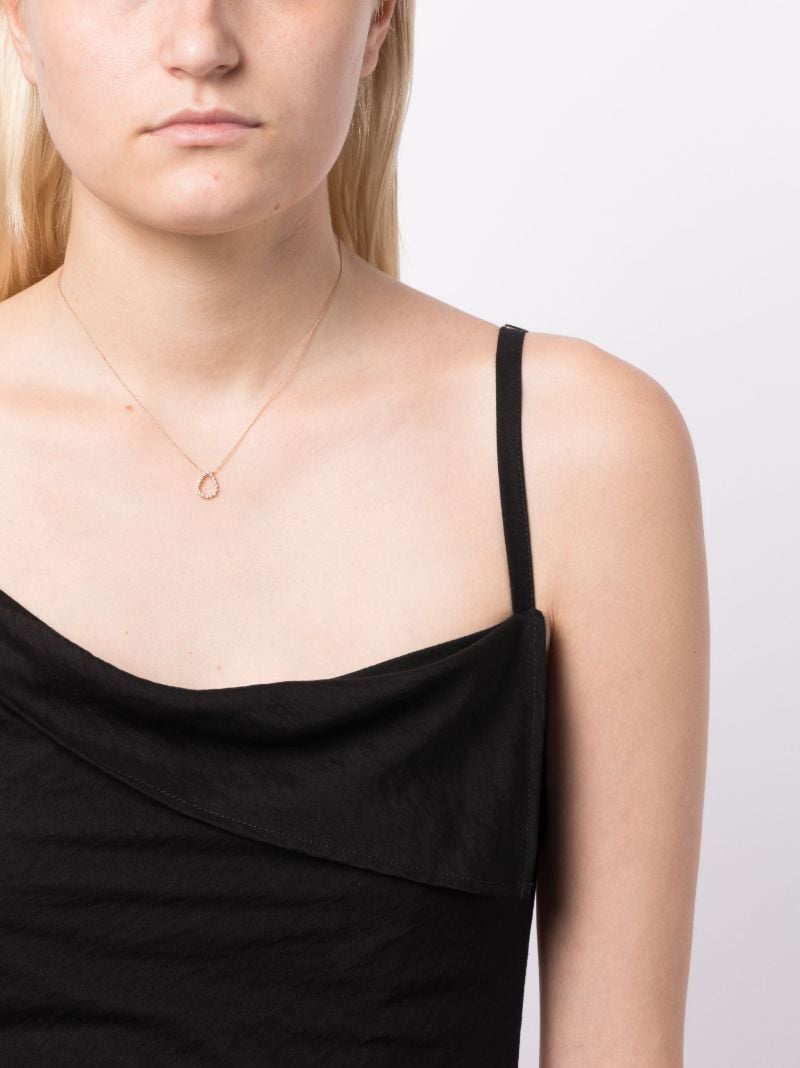 14k Rose Gold Vivien Lily Teardrop Diamond Necklace