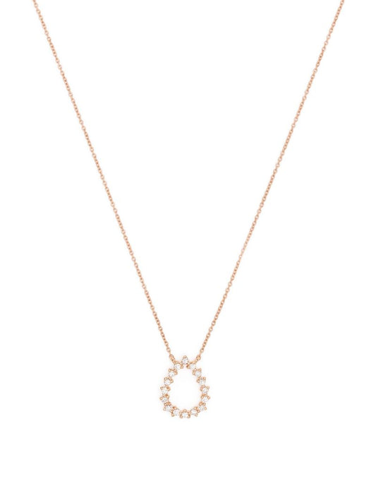 14k Rose Gold Vivien Lily Teardrop Diamond Necklace