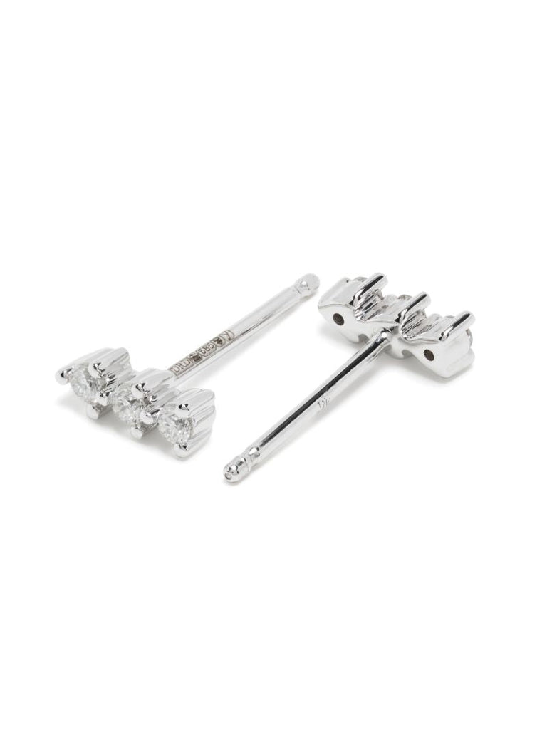 14k White Gold Vivian Lily Diamond Stud Earrings