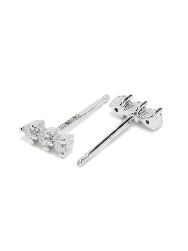 14k White Gold Vivian Lily Diamond Stud Earrings