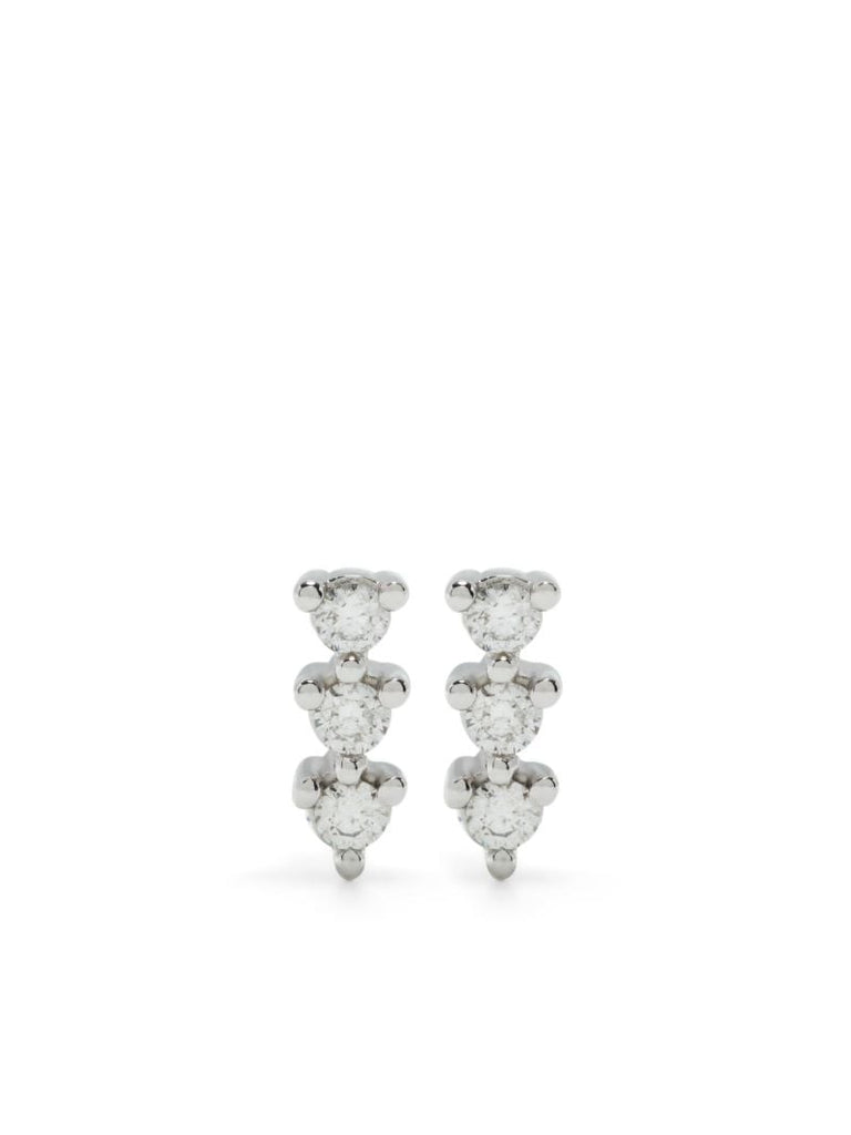 14k White Gold Vivian Lily Diamond Stud Earrings