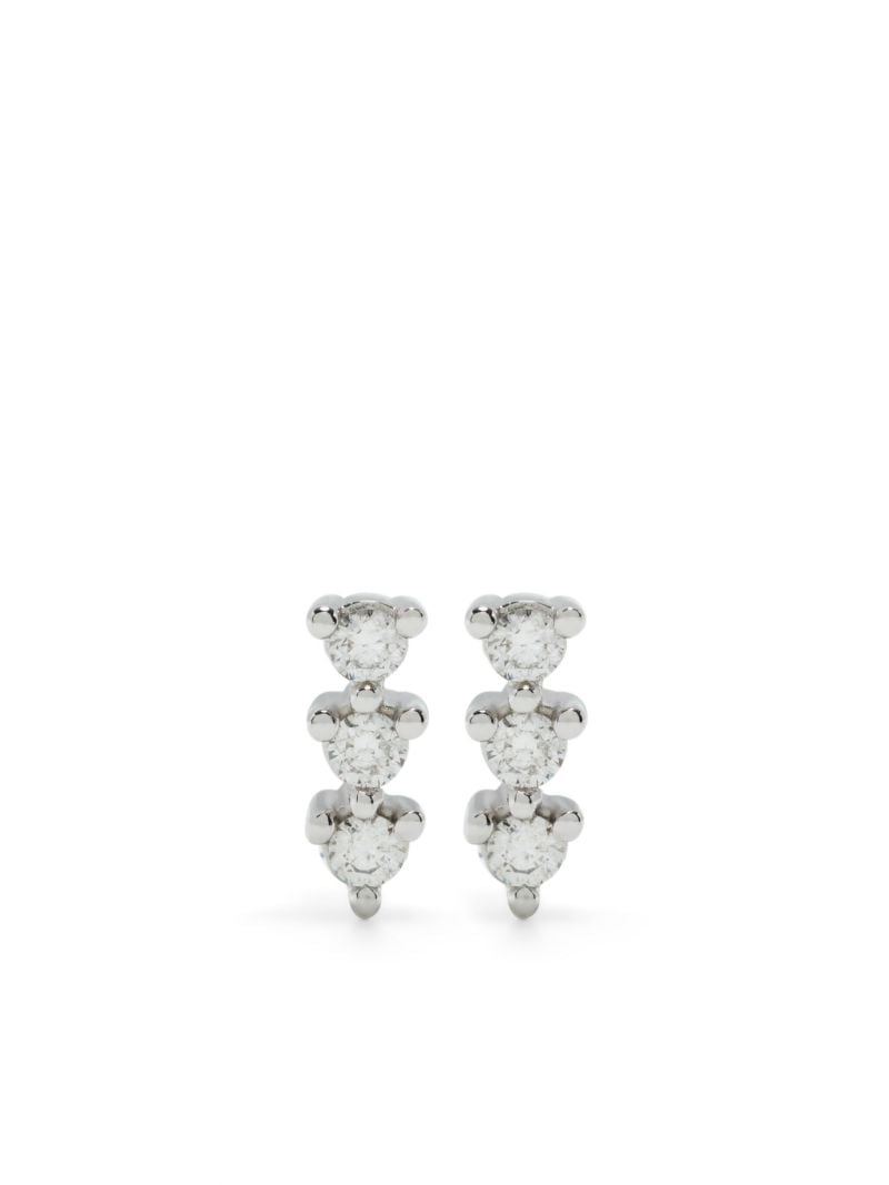 14k White Gold Vivian Lily Diamond Stud Earrings