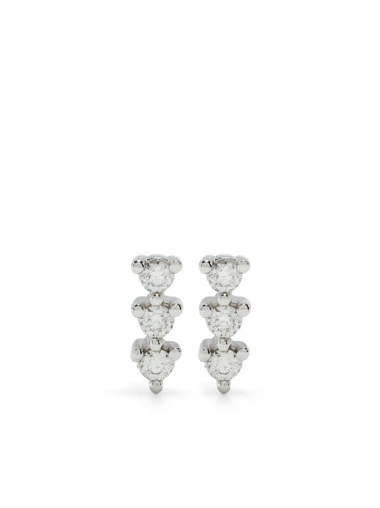 14k White Gold Vivian Lily Diamond Stud Earrings