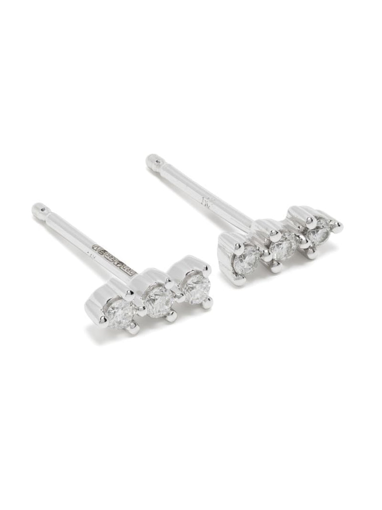 14k White Gold Vivian Lily Diamond Stud Earrings