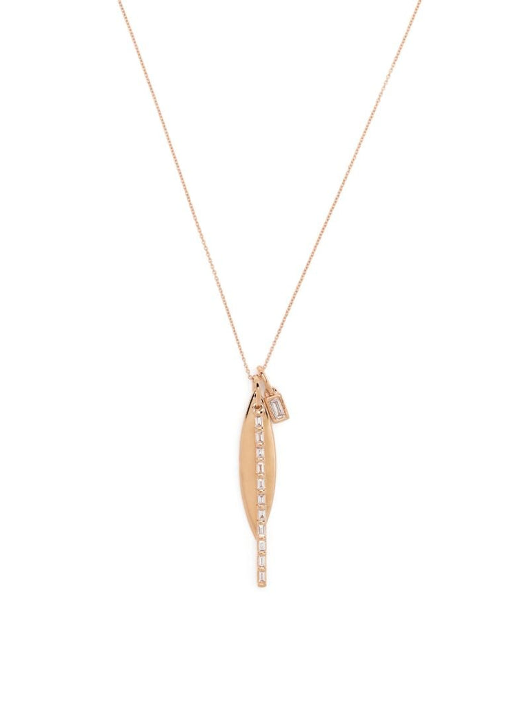 14k Rose Gold Sadie Pearl Diamond Charm Necklace