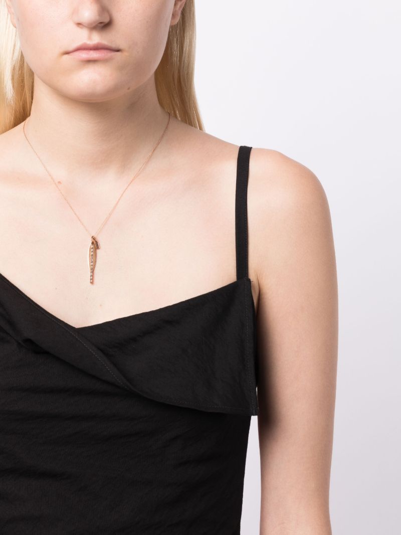 14k Rose Gold Sadie Pearl Diamond Charm Necklace