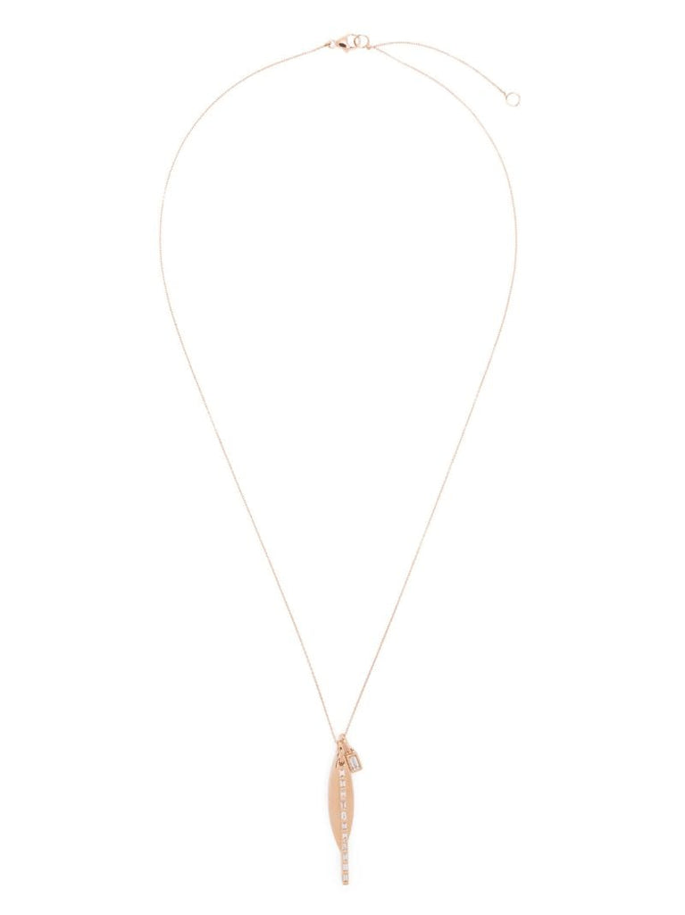 14k Rose Gold Sadie Pearl Diamond Charm Necklace