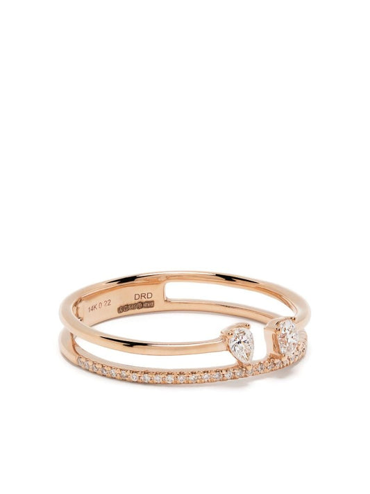 14k Rose Gold Alexa Jordyn Double Row Diamond Ring