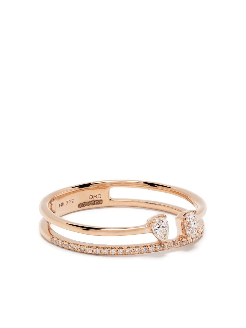 14k Rose Gold Alexa Jordyn Double Row Diamond Ring