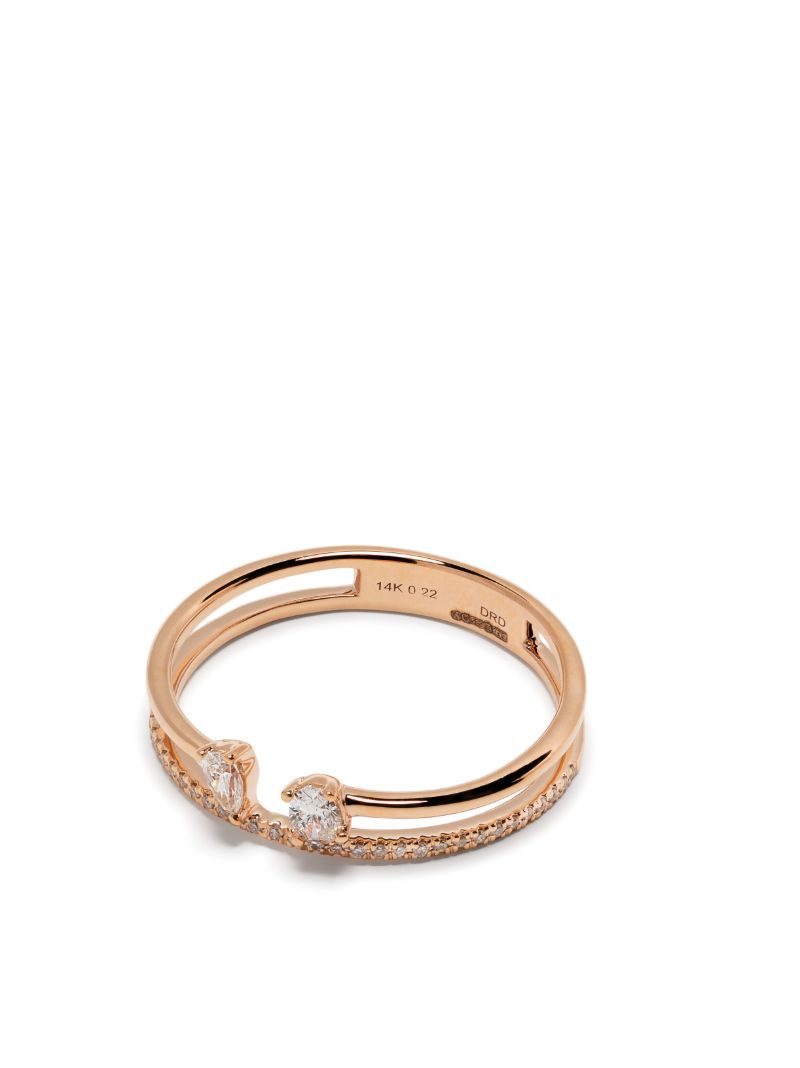 14k Rose Gold Alexa Jordyn Double Row Diamond Ring