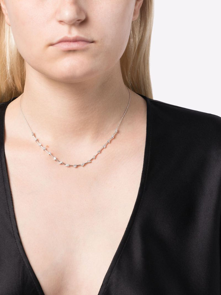 14k White Gold Alexa Jordyn Diamond Necklace