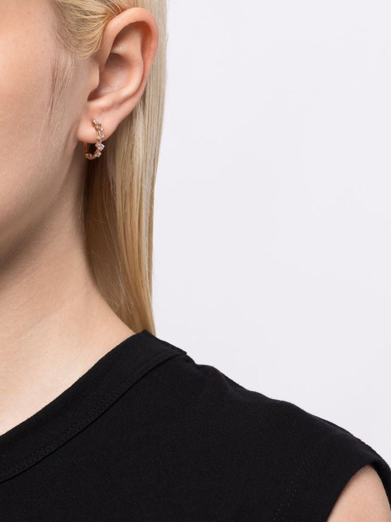 14k Rose Gold Alexa Jordyn Diamond Hoop Earrings