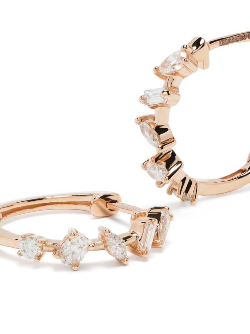 14k Rose Gold Alexa Jordyn Diamond Hoop Earrings