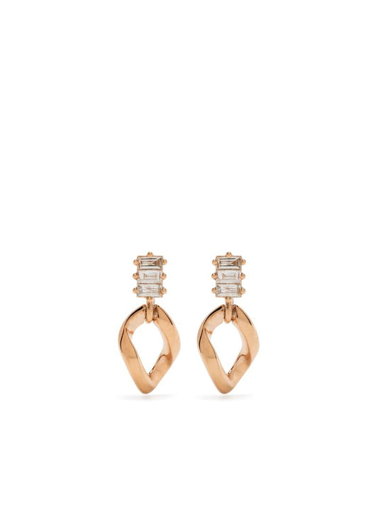 14k Rose Gold Remi Florence Diamond Drop Earrings