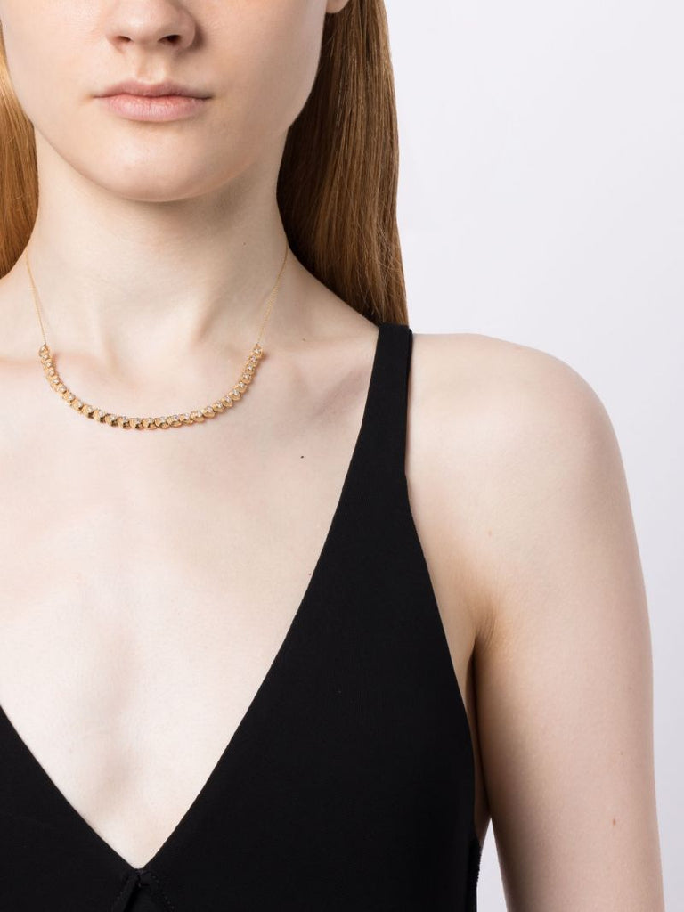 14k Yellow Gold Nana Bernice Groove Diamond Necklace