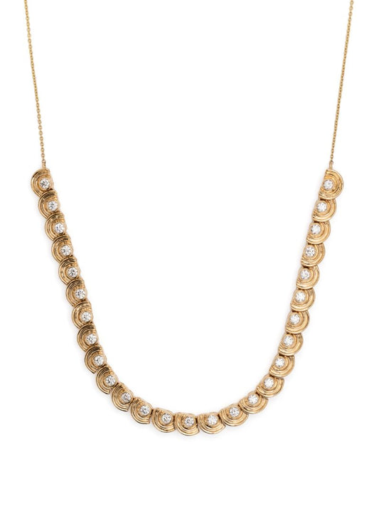 14k Yellow Gold Nana Bernice Groove Diamond Necklace