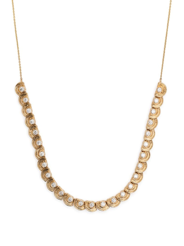 14k Yellow Gold Nana Bernice Groove Diamond Necklace