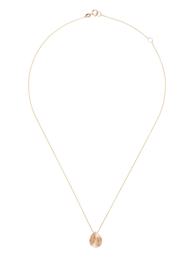 14k Yellow Gold Nana Bernice Groove Teardrop Pendant Necklace