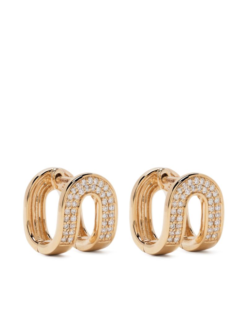 14k Yellow Gold Nana Bernice Reversible Diamond Earrings