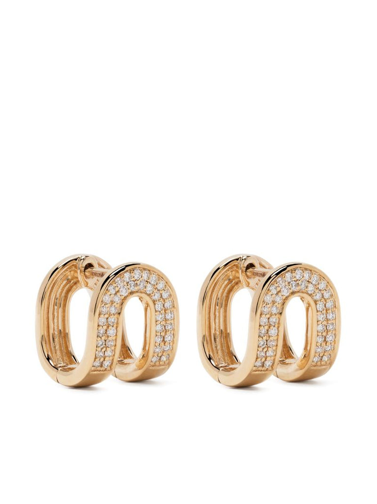 14k Yellow Gold Nana Bernice Reversible Diamond Earrings