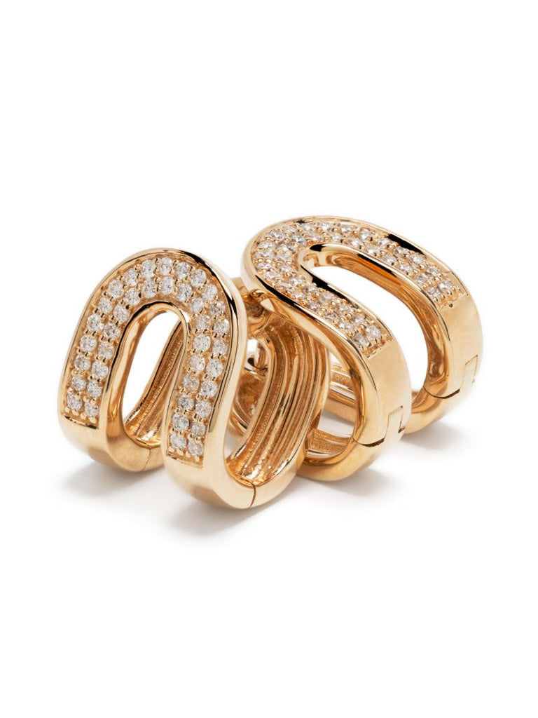 14k Yellow Gold Nana Bernice Reversible Diamond Earrings