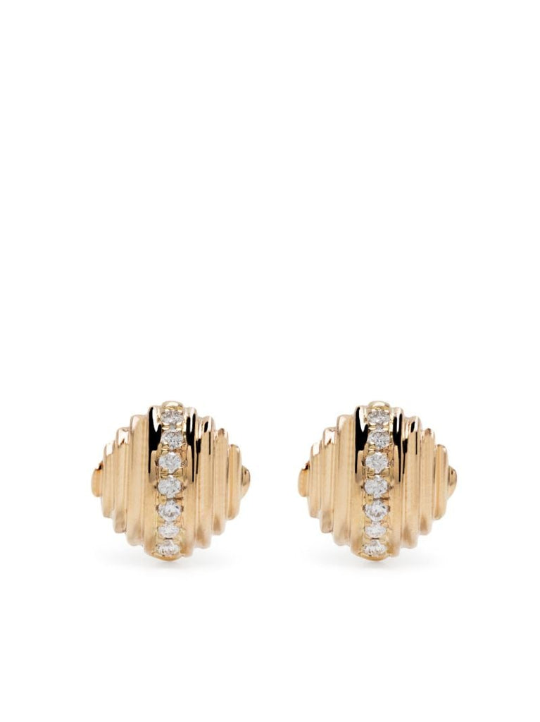 14k Yellow Gold Nana Bernice Diamond Stud Earrings