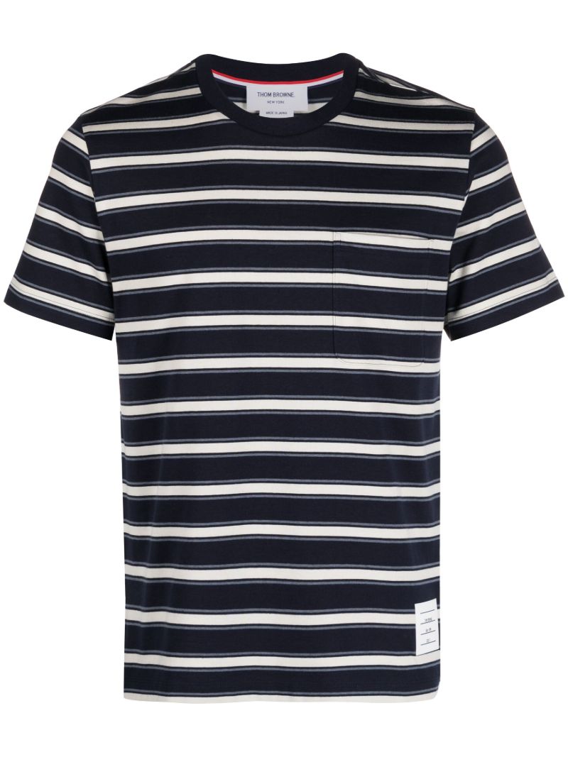 Blue Striped Cotton T-shirt