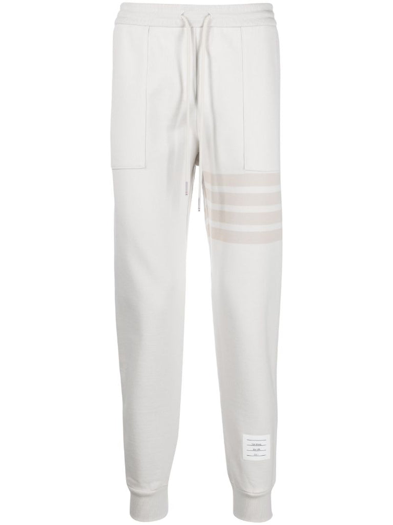Grey 4-bar Cotton Track Pants