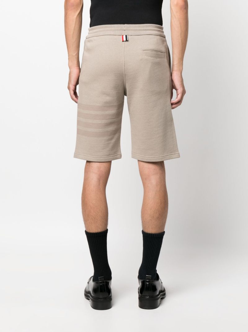 Beige 4-bar Cotton Track Shorts