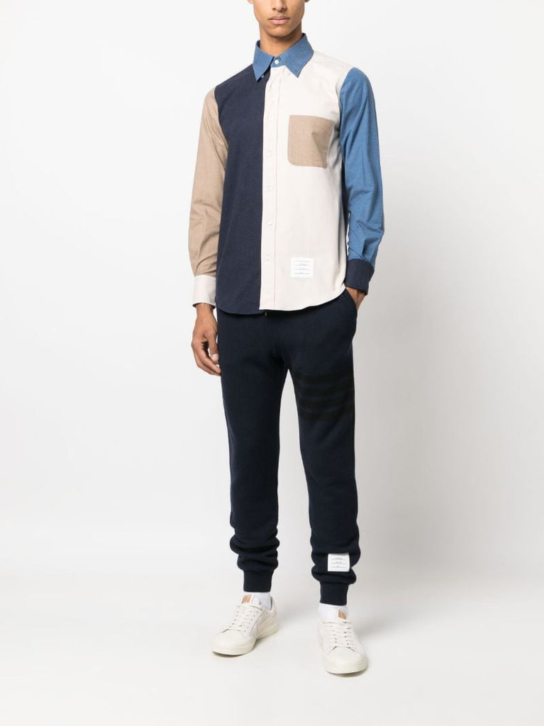 Neutral Colour-block Cotton Shirt