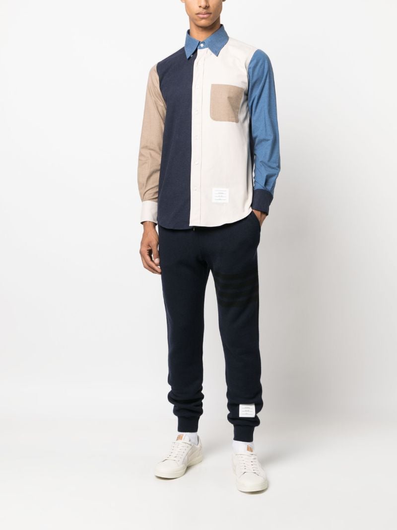 Neutral Colour-block Cotton Shirt