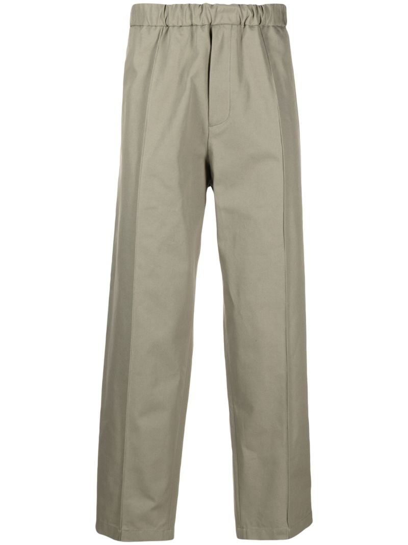 Green Cotton Tapered Trousers