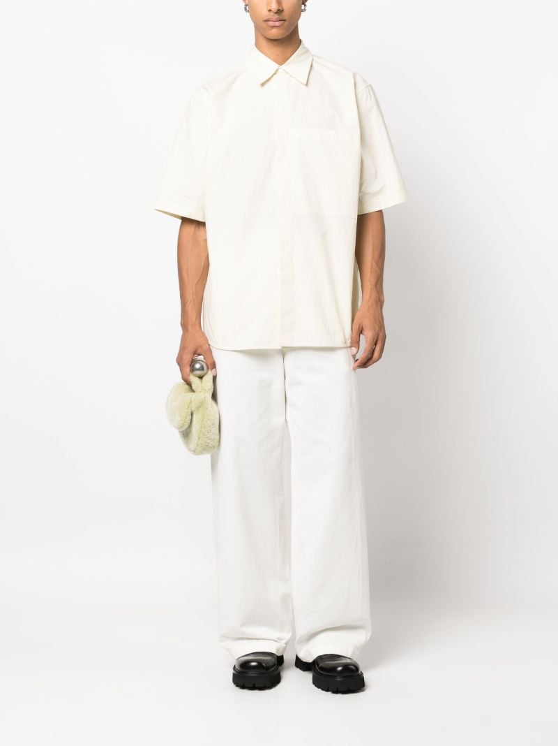Neutral Short Sleeve Cotton Shirt