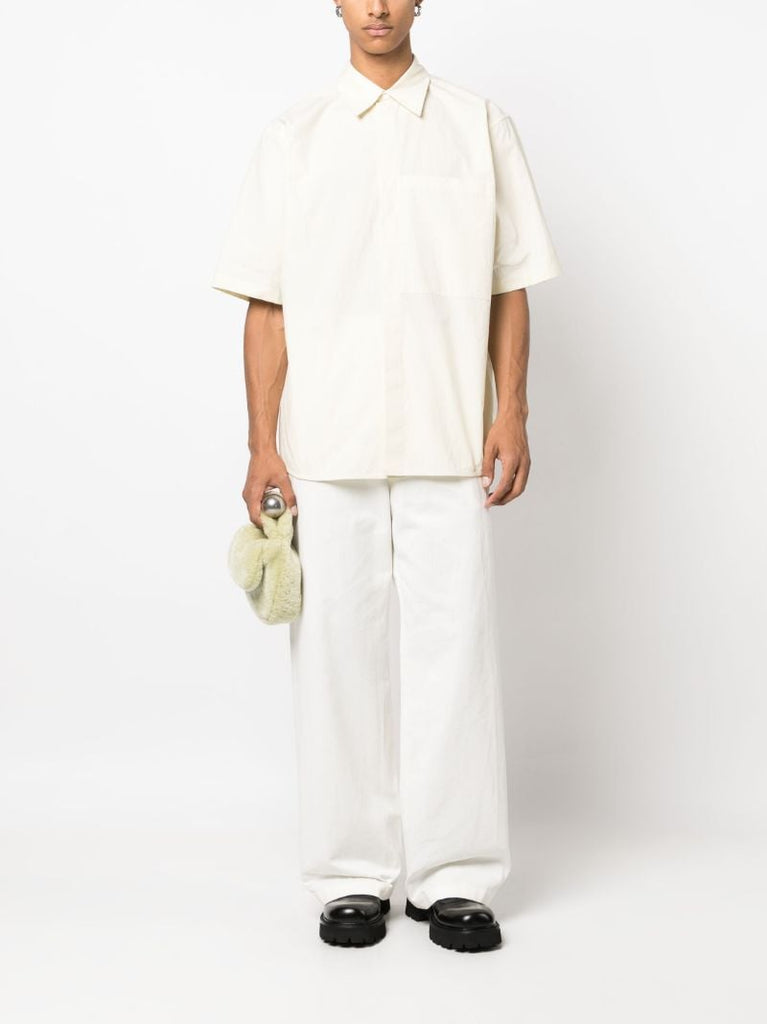 Neutral Short Sleeve Cotton Shirt