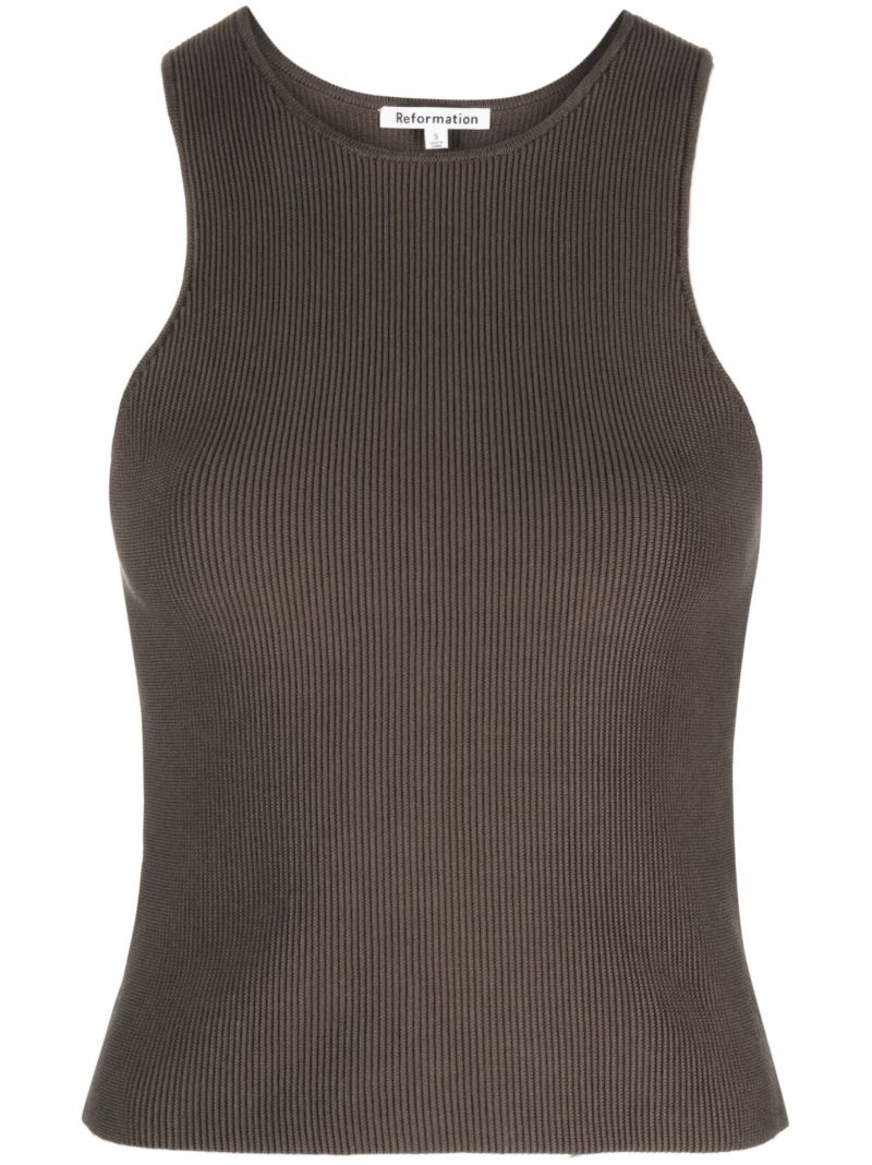 Brown Hudson Ribbed-knit Top