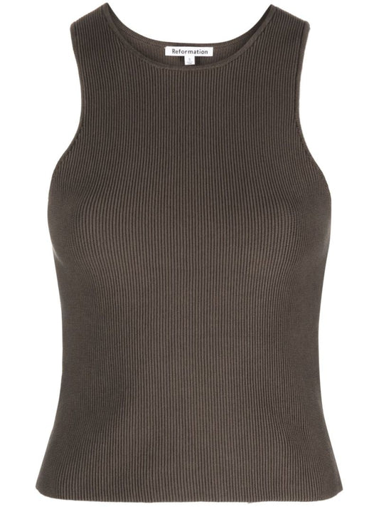 Brown Hudson Ribbed-knit Top
