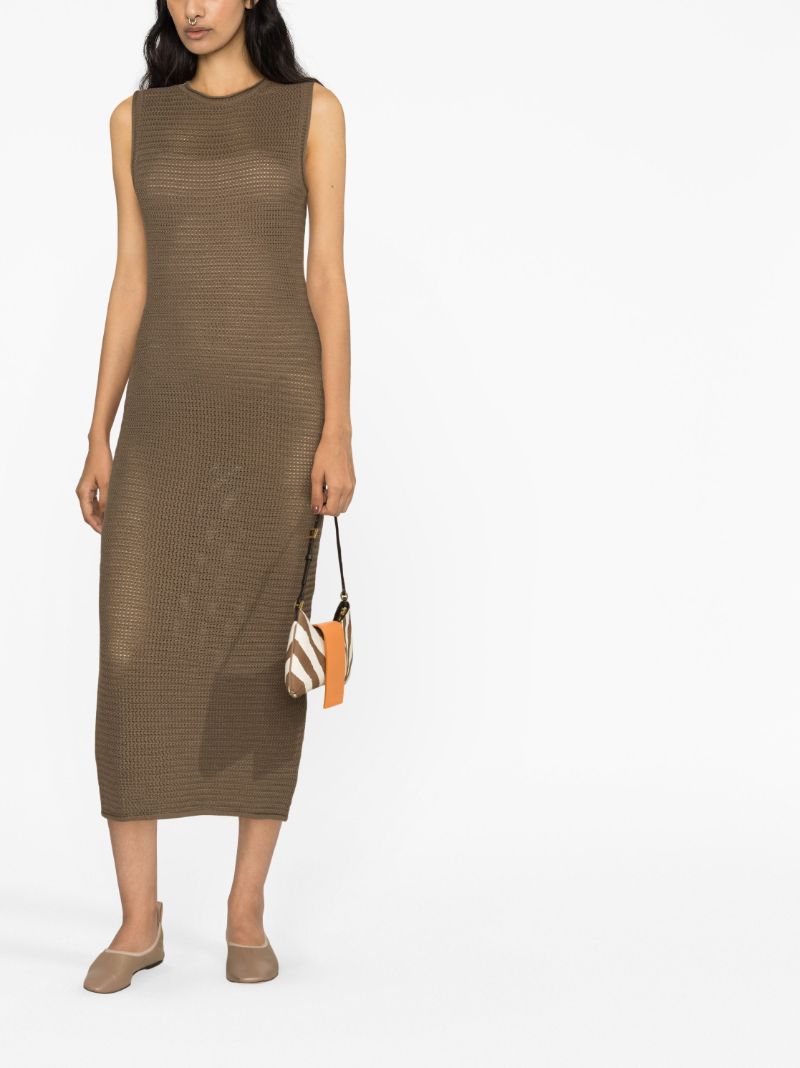 Brown Nolan Open Knit Sweater Dress