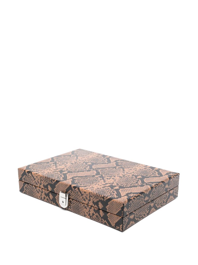 Brown Patty Snakeskin-effect Leather Backgammon Set