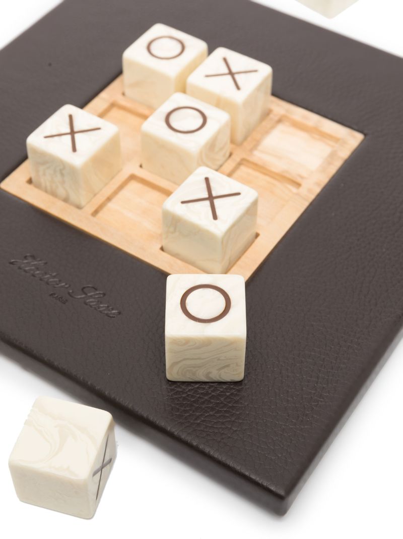 Brown Leather Tic Tac Toe Game