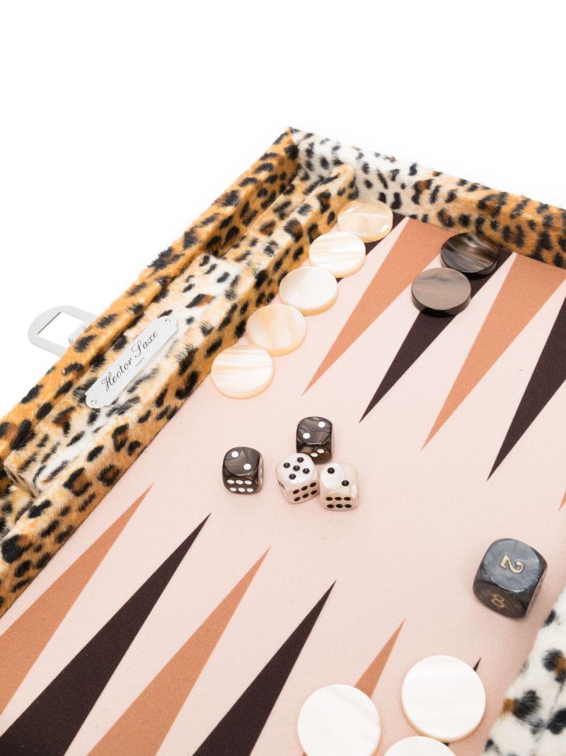 Brown Leopard Print Backgammon Game