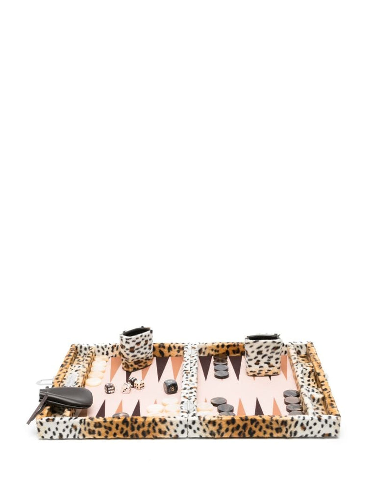Brown Leopard Print Backgammon Game