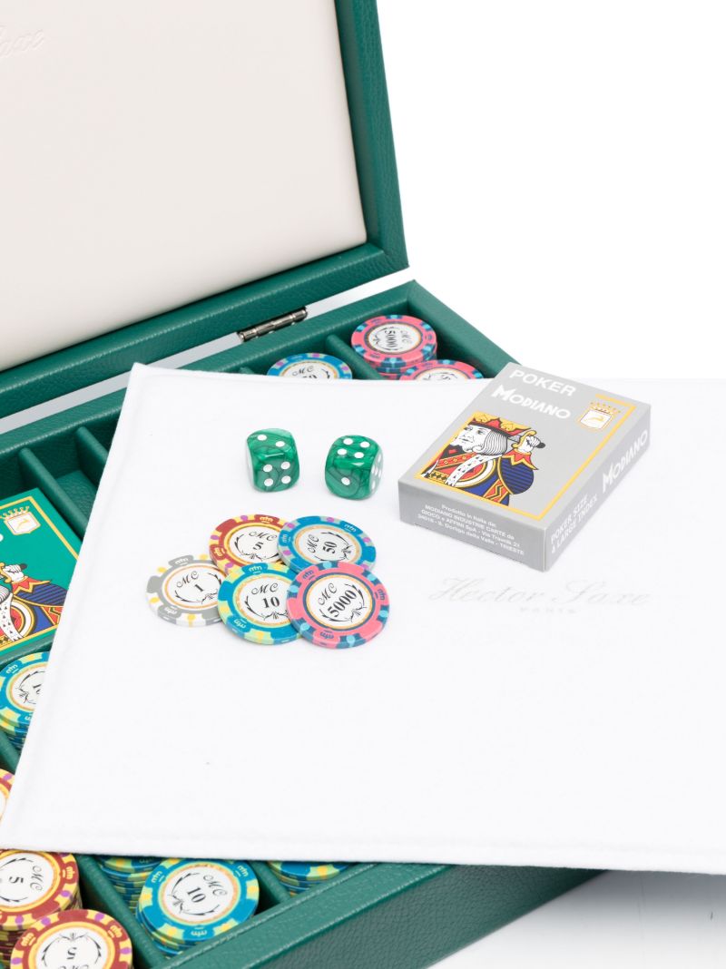 Green 440 Chips Leather Poker Set