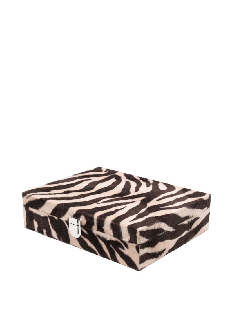 X Browns Brown Zebra Print Leather Poker Set