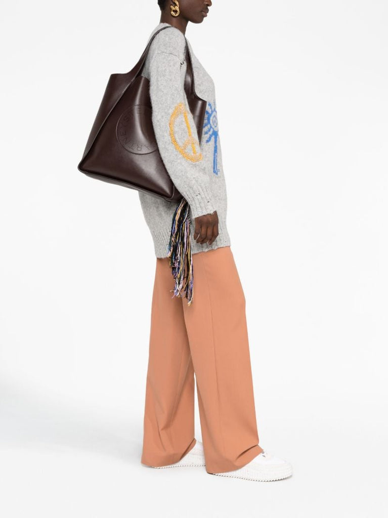 Brown Stella Logo Medium Tote Bag