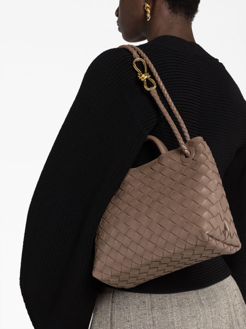 Brown Intrecciato Tote Bag